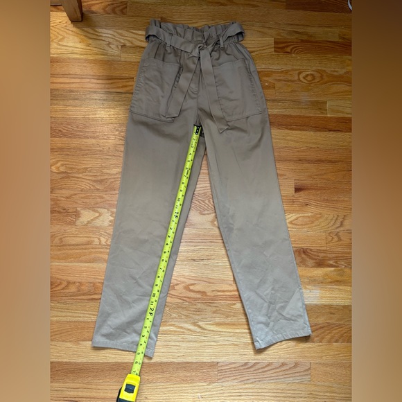 THE DROP Pamela Pull-On Belted Pant High Waisted Curds & Whey Khaki NEW Small - Picture 8 of 11